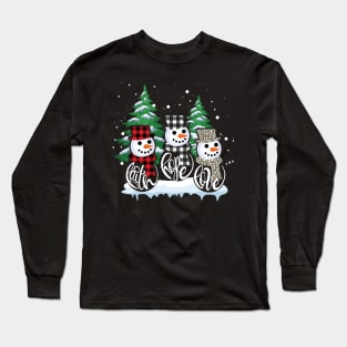 Faith Hope Love Snowman Funny Christmas Gift For Christian Long Sleeve T-Shirt